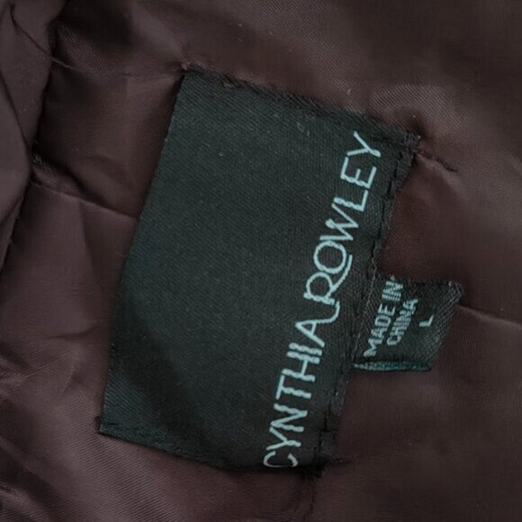 Cynthia Rowley Hiking Utility Cabin Outdoor Equestrian Quilted Eggplant Vest L - Picture 3 of 6